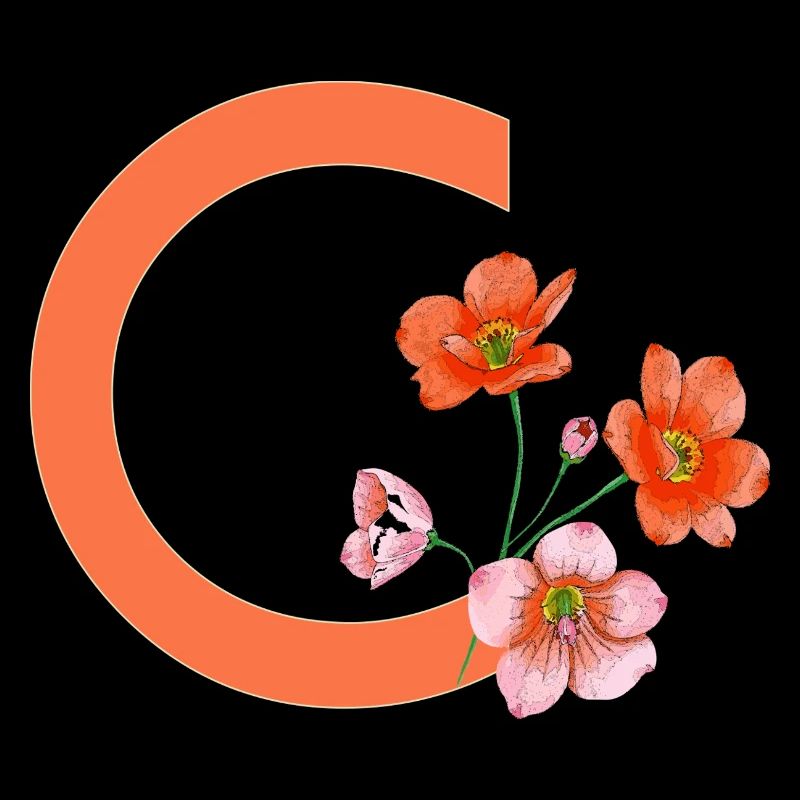 C avec fleurs