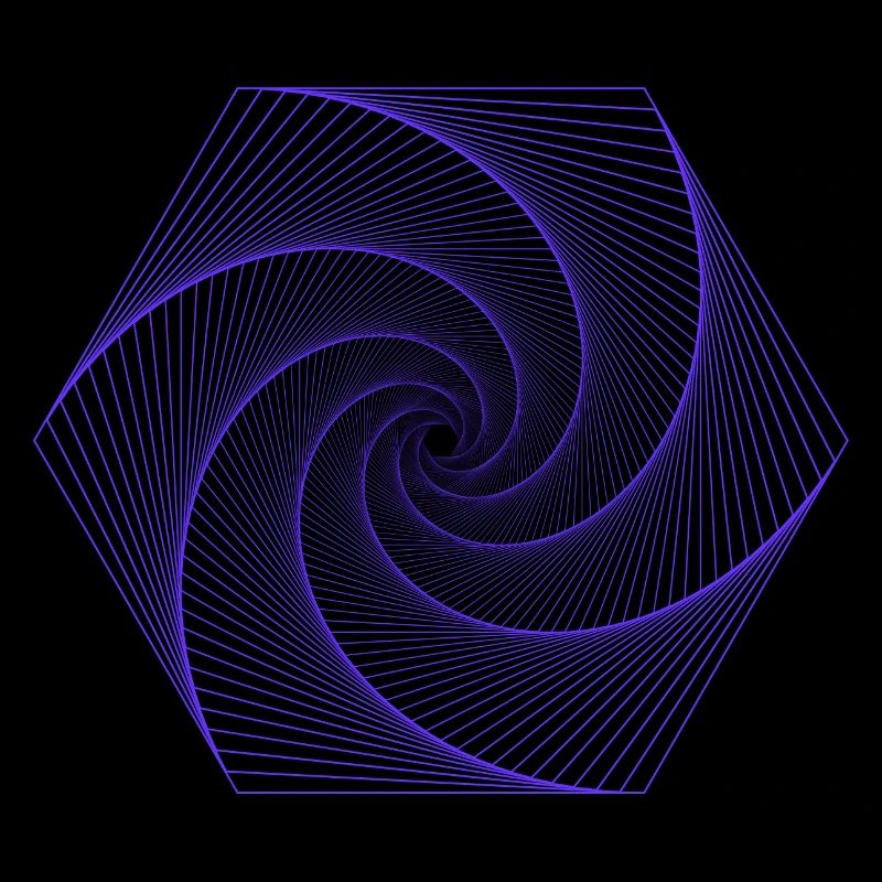 Spiral in hexagonal pattern