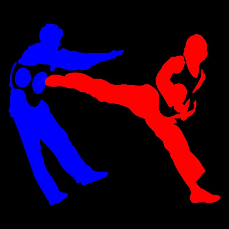 Combative silhouettes contrast