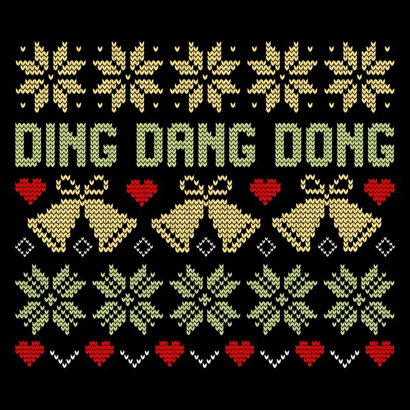 Ugly Christmas Sweater Pattern Snowflake Bell