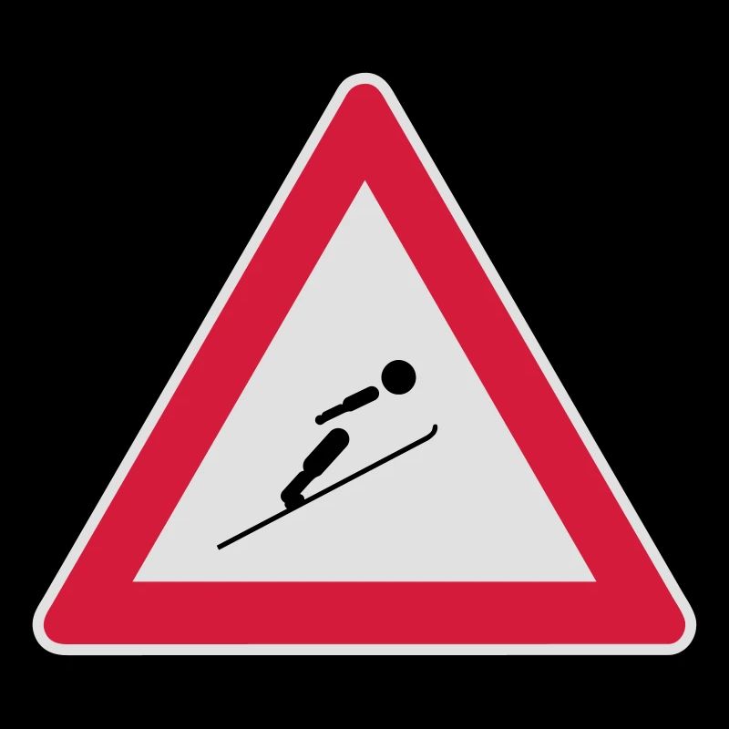 Köpfe einziehen, hier wird mit Ski gesprungen!