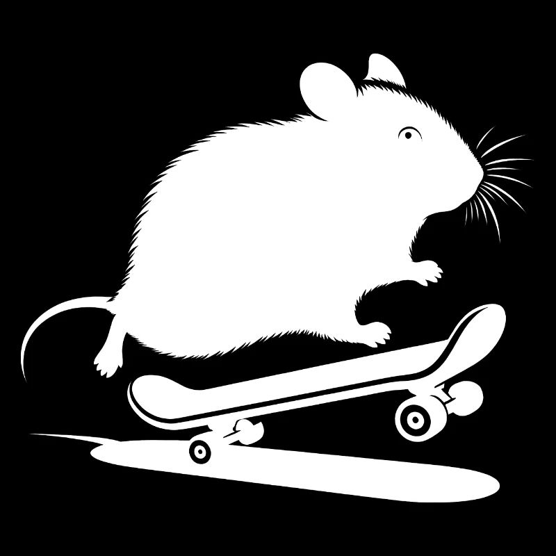 Minimalist Hamster Skateboard Skater
