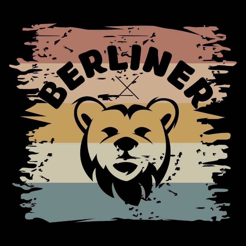 Retro Berlin Bär Comic Cartoon vintage Symbol Logo