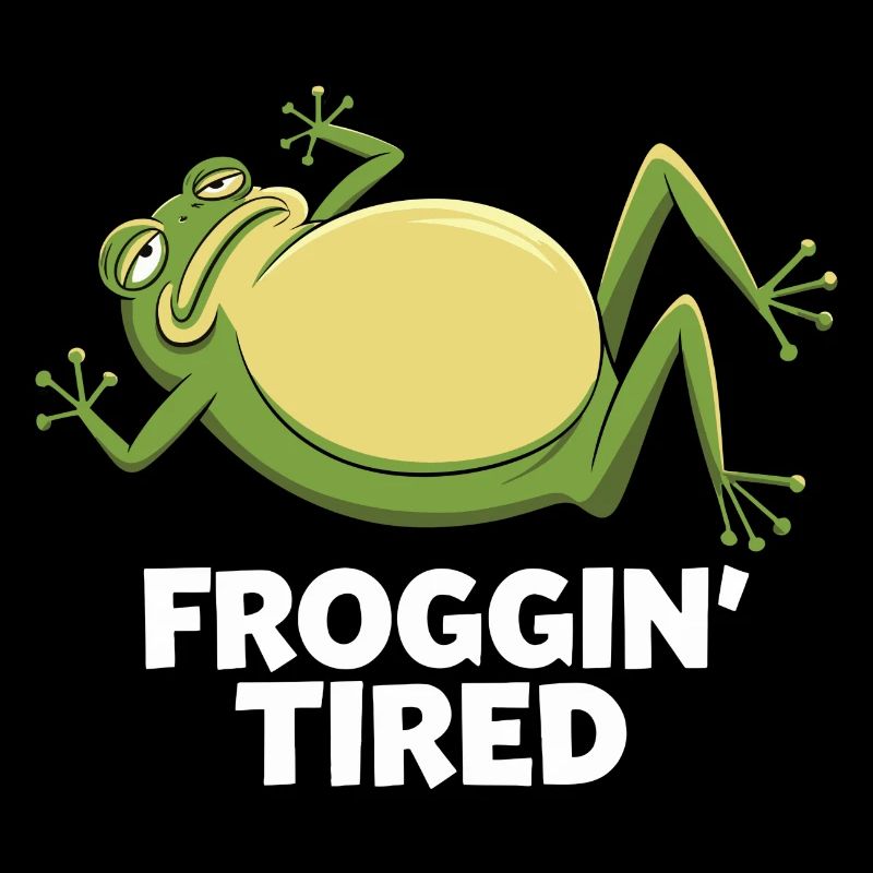 Grenouille de dessin animé fatiguée