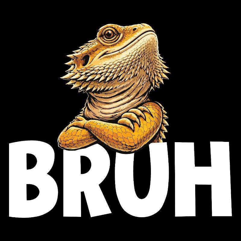Bruh Pogona Bearded Dragon Funny Meme