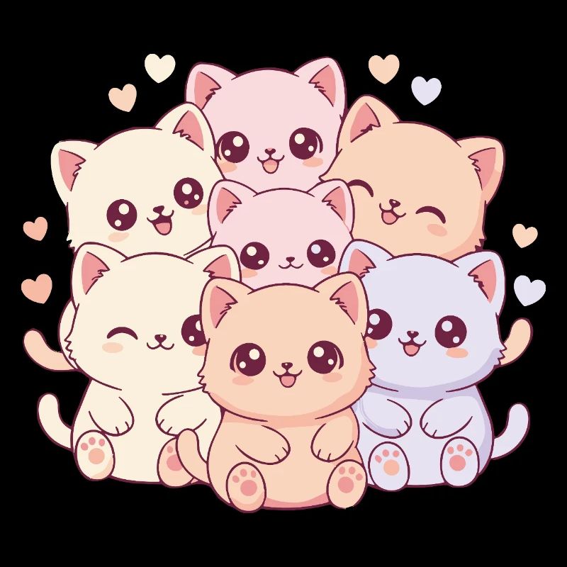 Pastell Katzenbande