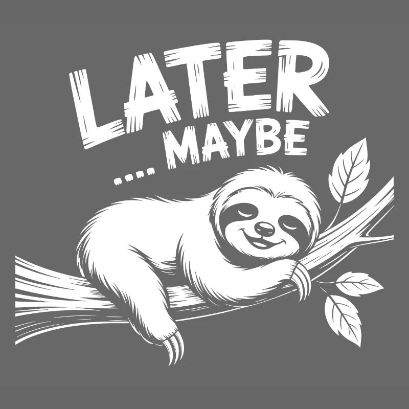 Faultier auf Ast – Later Maybe