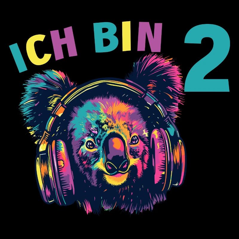 Koala Koalabär 2 Geburtstag mit Kopfhörer Musik