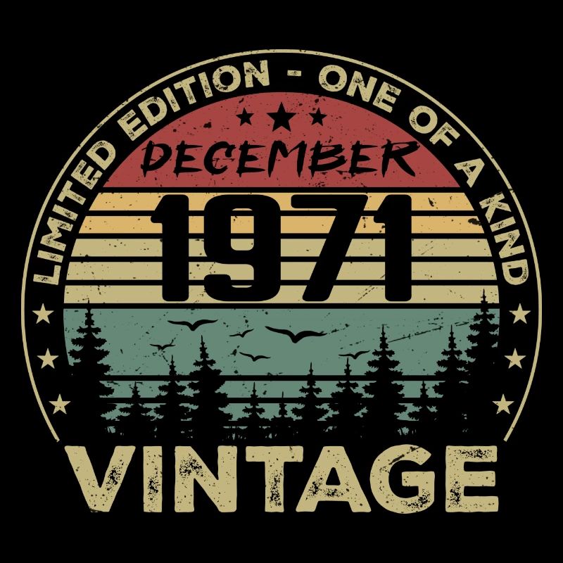 Vintage Retro Dezember 1971 Geburtstagsgeschenk
