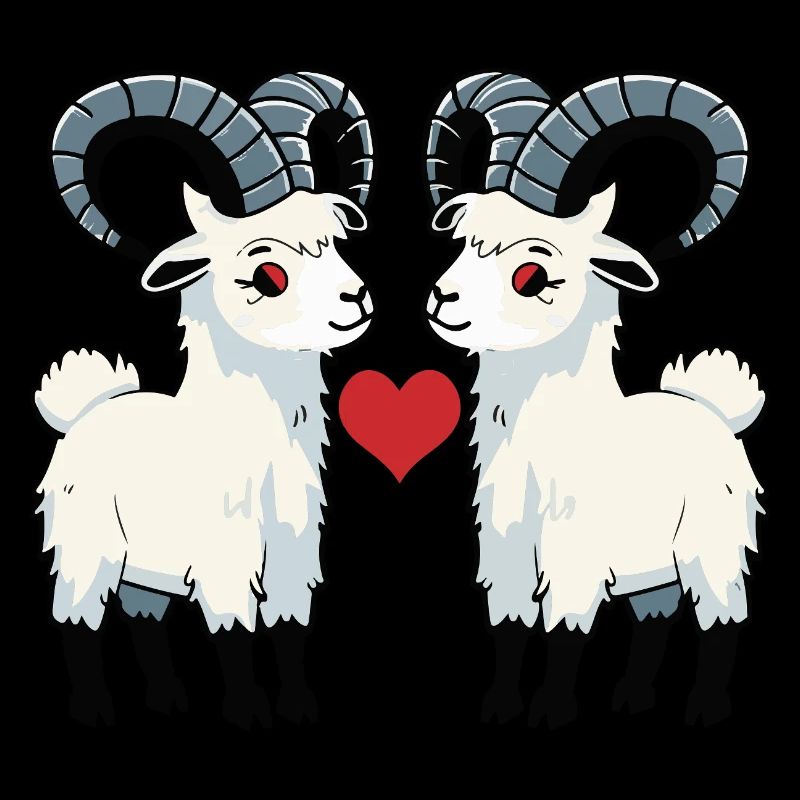 Chèvre de montagne Couple Chèvre Saint-Valentin