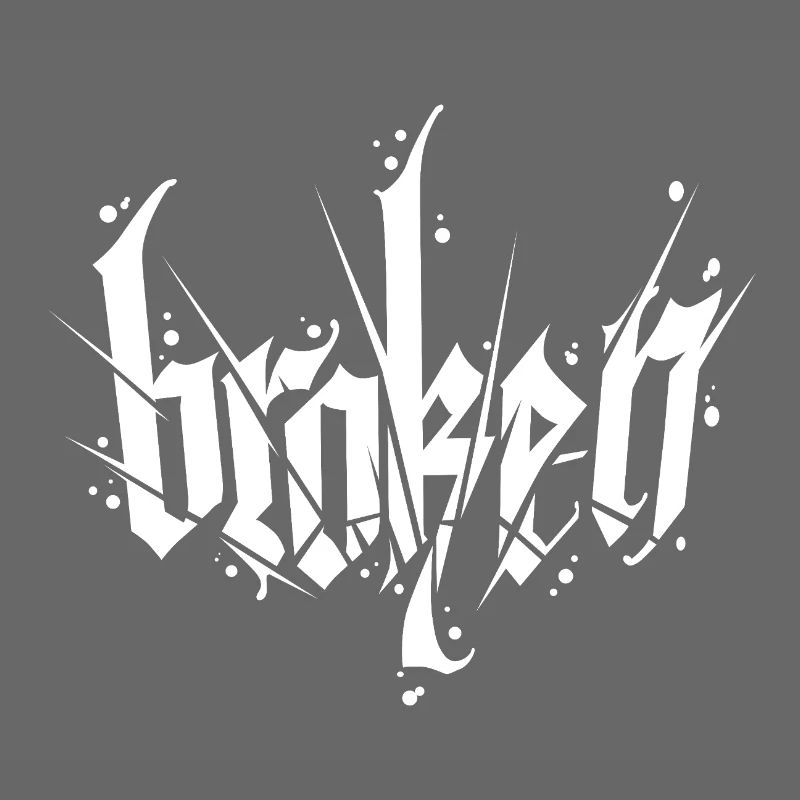 Broken Calligraphy Dark Lettering