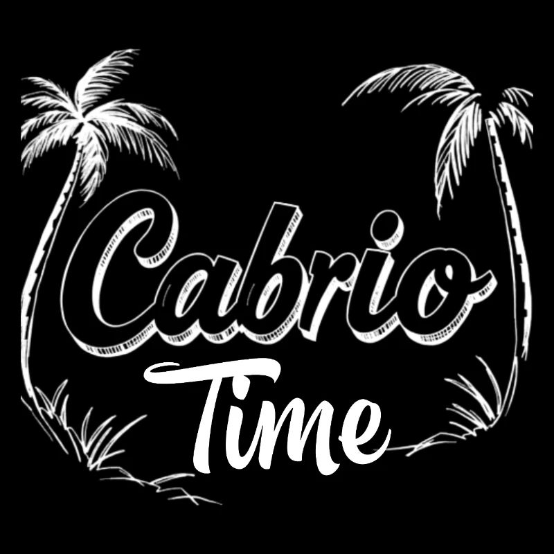 Cabrio Time Cooler Saying Cabriolet Palm Trees Summer