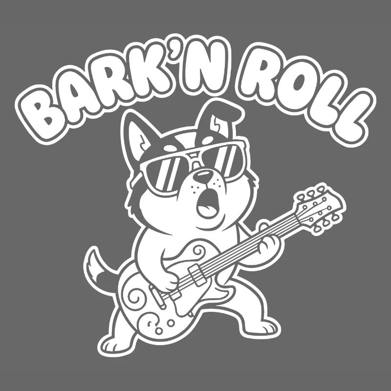 Barkin Roll Hund mit Gitarre