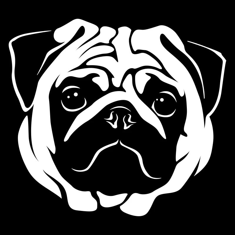 Mops Portrait - Negative Stil
