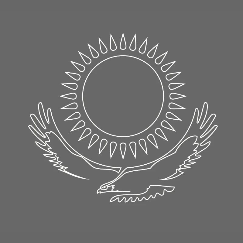 Kazakhstan Eagle steppe eagle line white flag