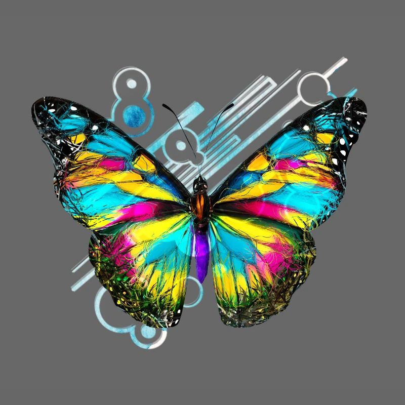 Abstract Rainbow Butterfly