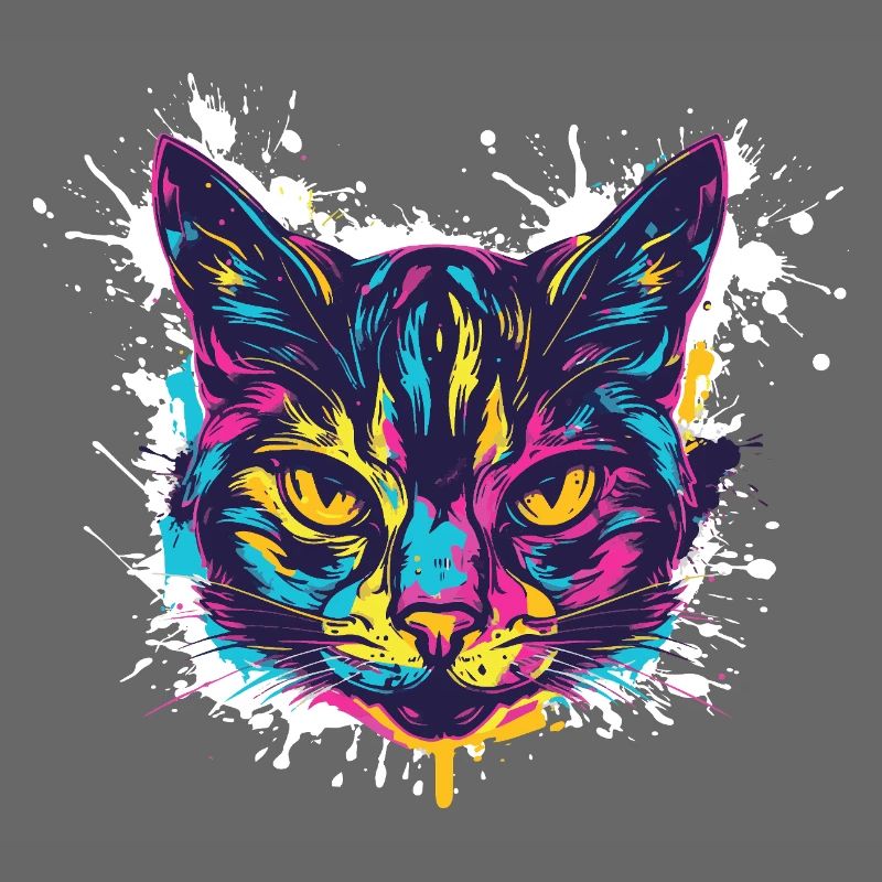 Cat Splatter Paint Blobs