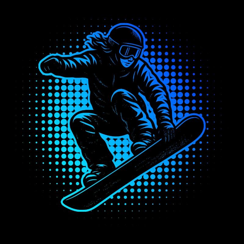 Neon Snowboarder Halftöne
