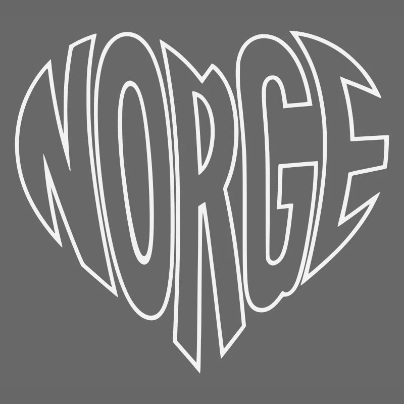 Norge Herz Schriftzug