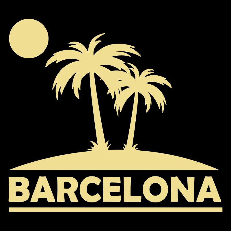 Les palmiers de Barcelone sur la plage