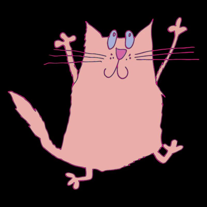 crazy cat in pink