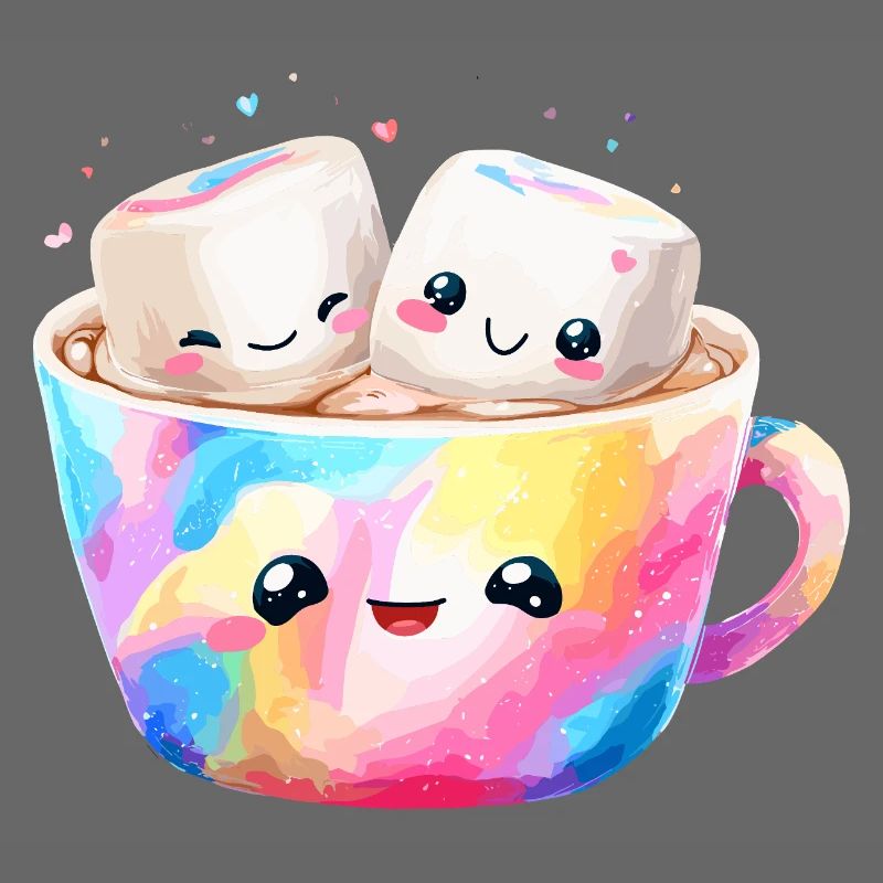 Kunterbunte Marshmallow Kaffeetasse