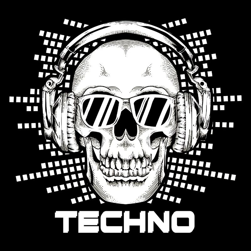 Techno Music Minimal Skull Glasses