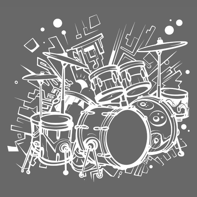 Drum Kit Line Art