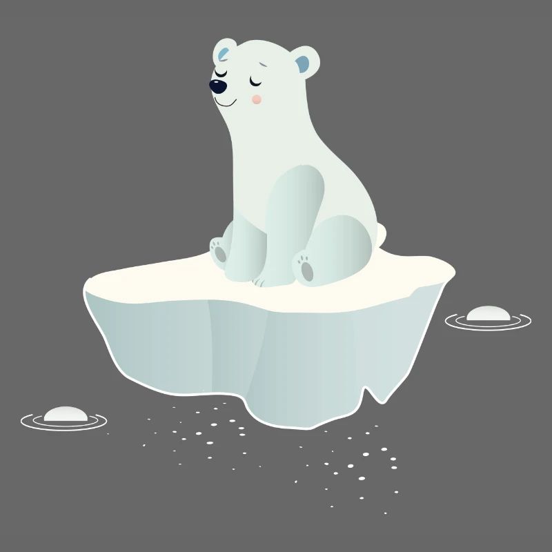 Träumender Eisbär auf einer Eisscholle