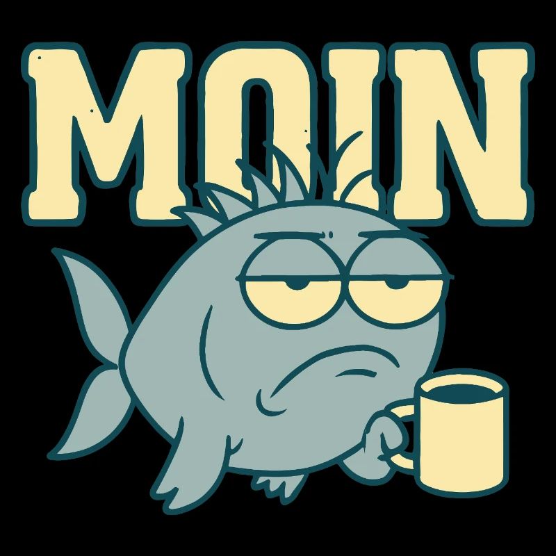 Moin Müder Hai mit Kaffee