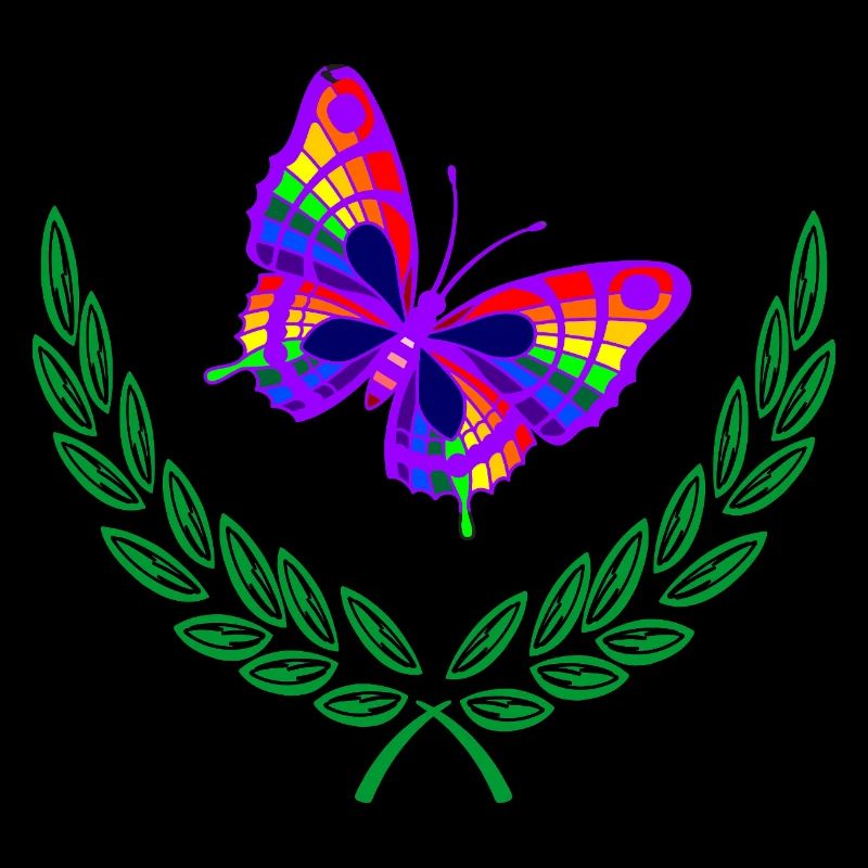 Papillon en couronne de laurier vert