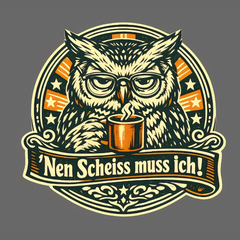 Nen Scheiss muss ich frecher Spruch mit Eule