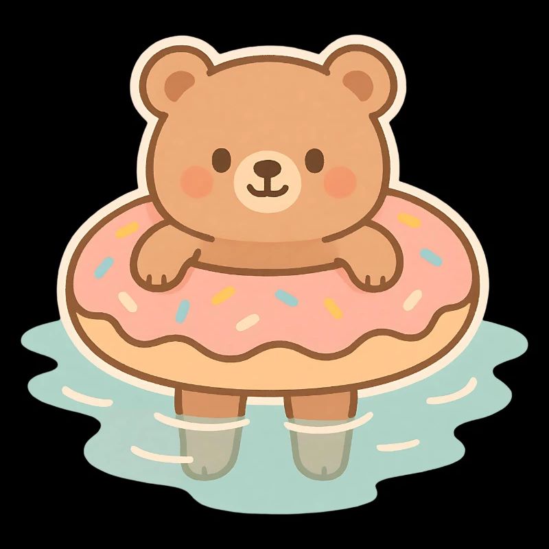Süßer Teddybär im Wasser