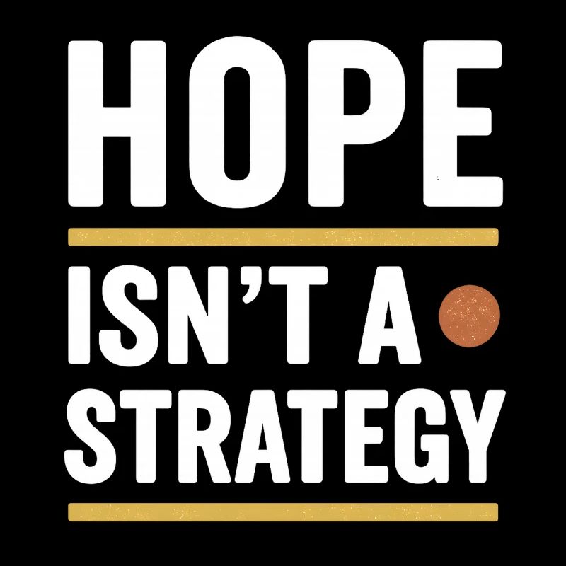 Hope isn't a Strategy, Motivational Saying 