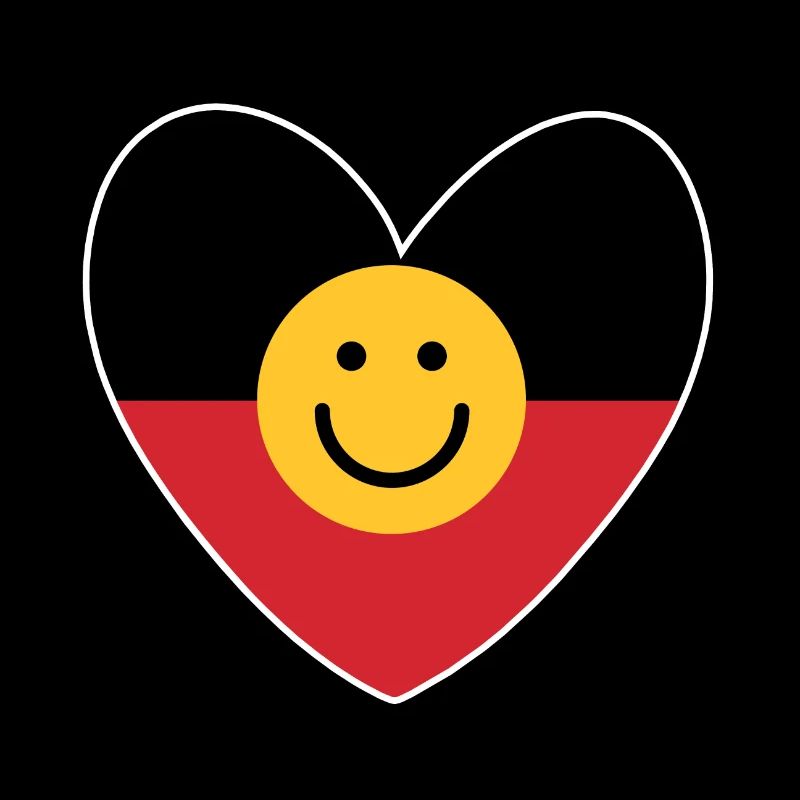 Australian Aboriginal heart with smile face