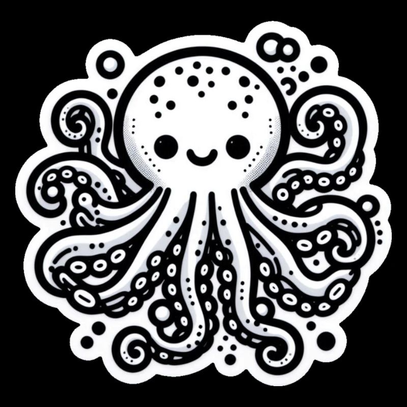 Krake Octopus weiß Sticker