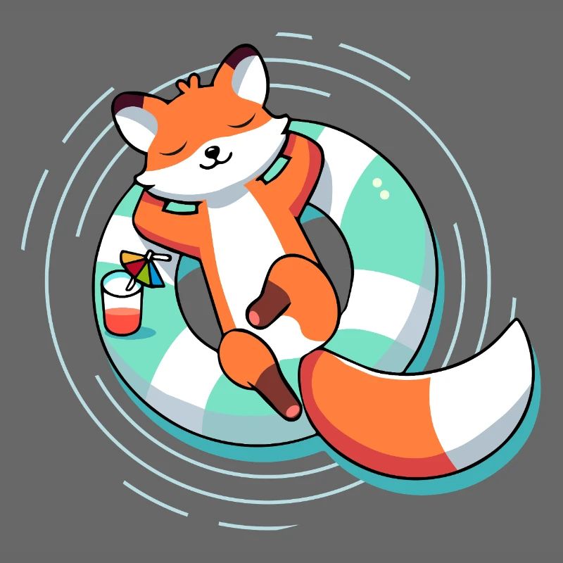 Relaxed fox in the pool – summer & lightness