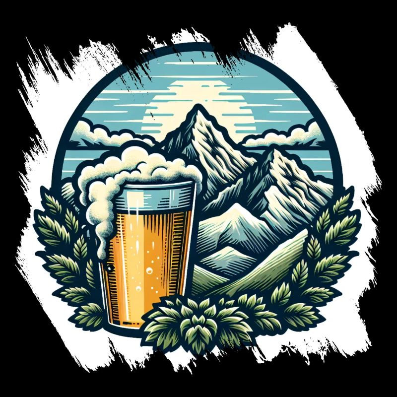 Bergsteigen und Bier Genuss
