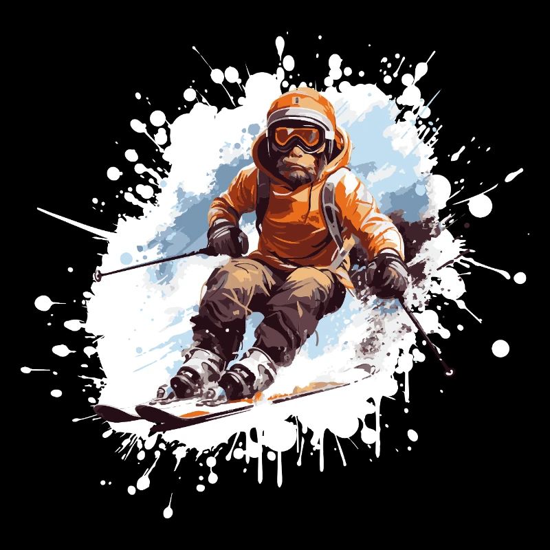 Affe Ski Skifahren