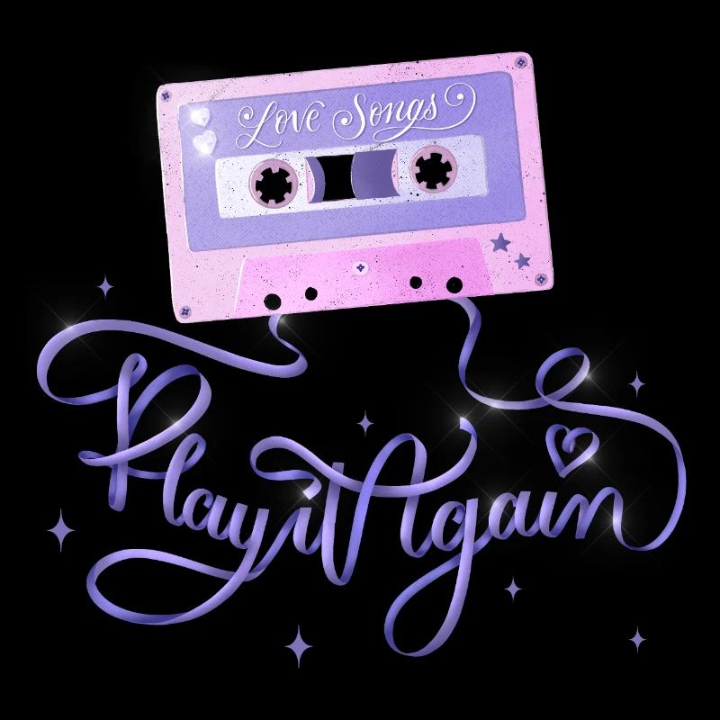 Chansons d’amour. Cassette musicale rétro.