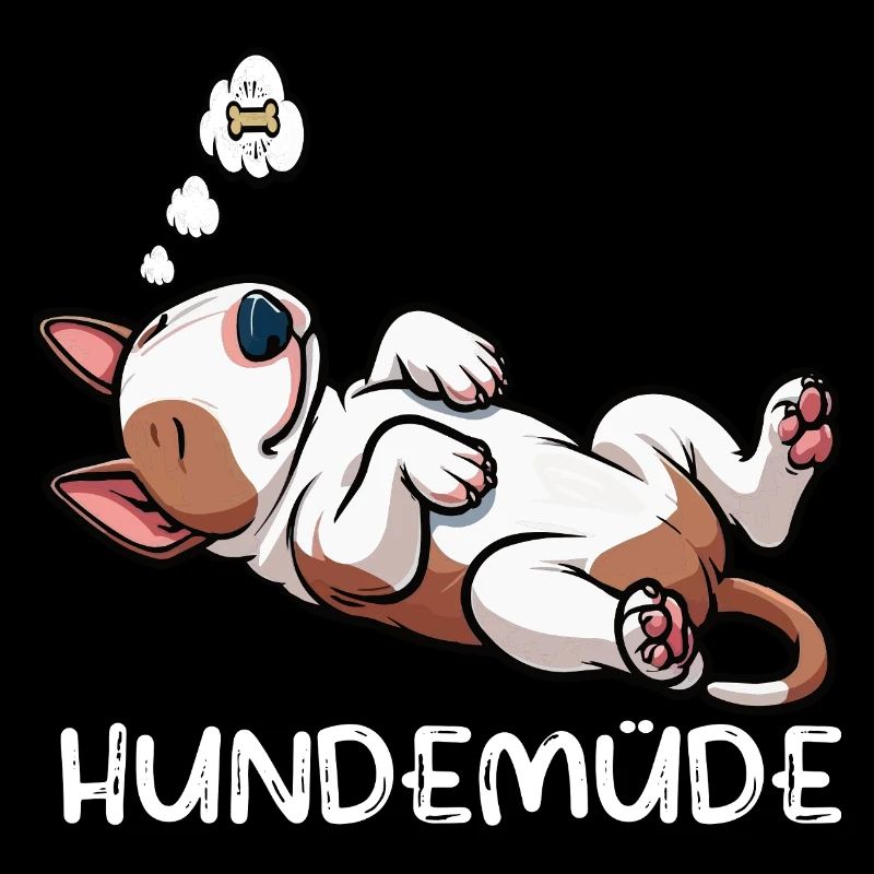 Hundemüde Miniatur Bullterrier Bully Bullterrier