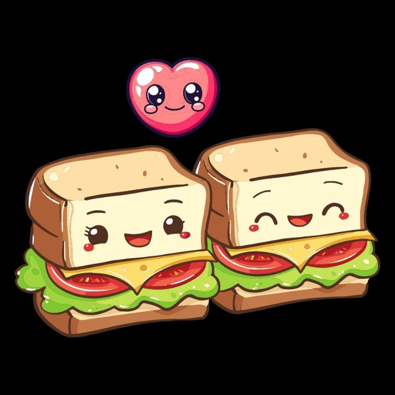 Sandwich Paar Liebe Herz Comic
