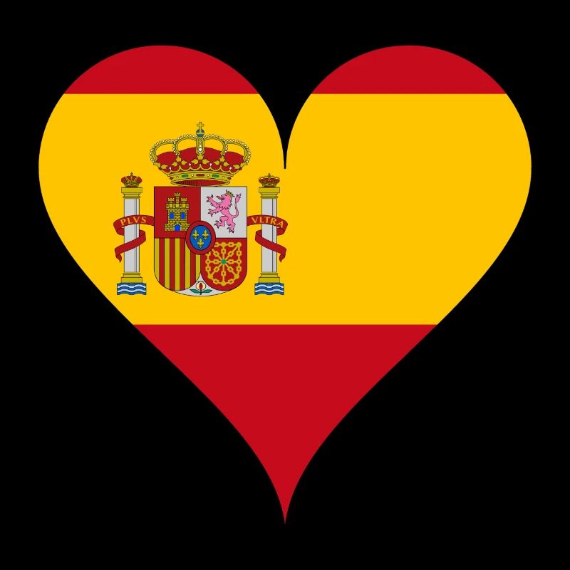 Herz Spanische Flagge Spanien Fan