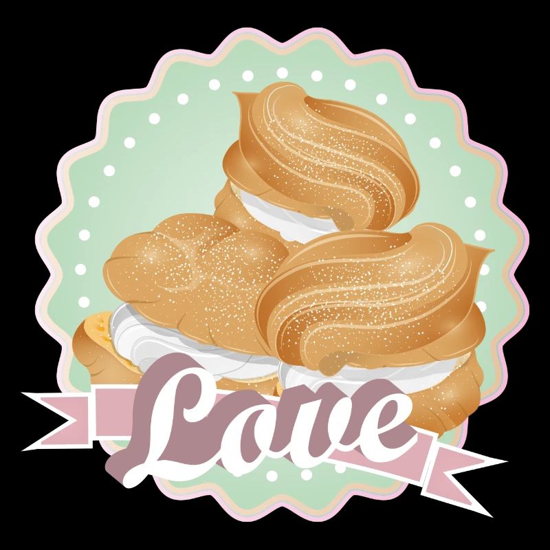 Illustration de trois choux à la crème fourrés