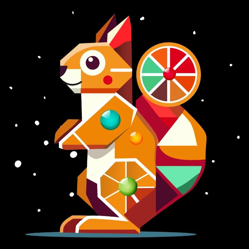 Geometric Squirrel Colorful Eye-Catcher