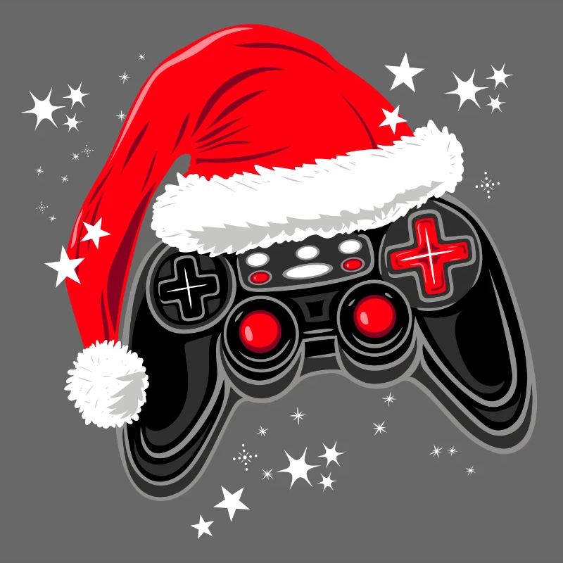 Gaming-Controller mit Weihnachtsmütze