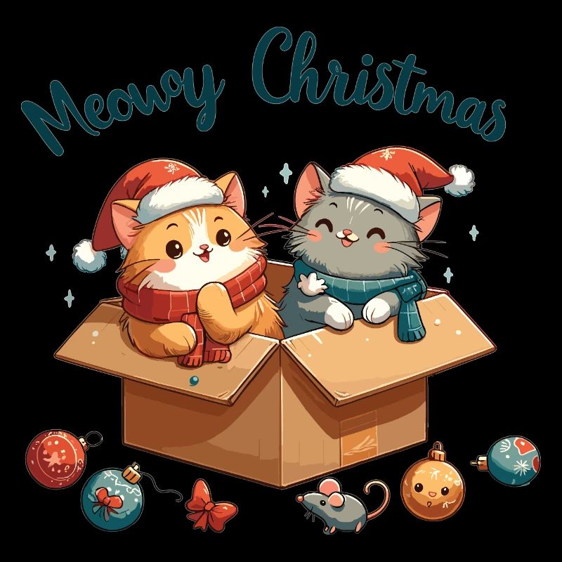 Noël mignons et mignons chats de Noël