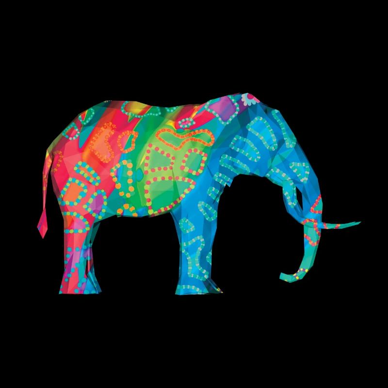 Éléphant coloré avec le dessin original De Hans Hansen