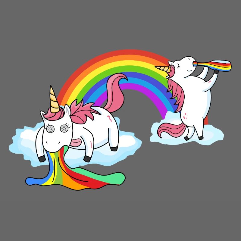 Unicorn vomiting while drinking