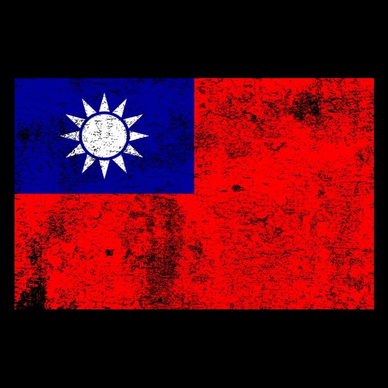 Drapeau de Taïwan Drapeau Grunge Rétro Vintage